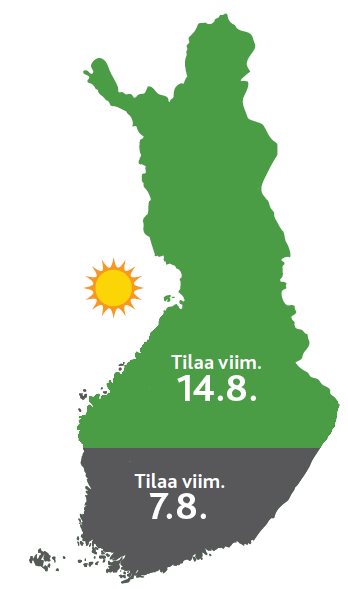 AIV irtoliuostaydennyskartta kolmannelle rehunteolle elokuussa 2023 